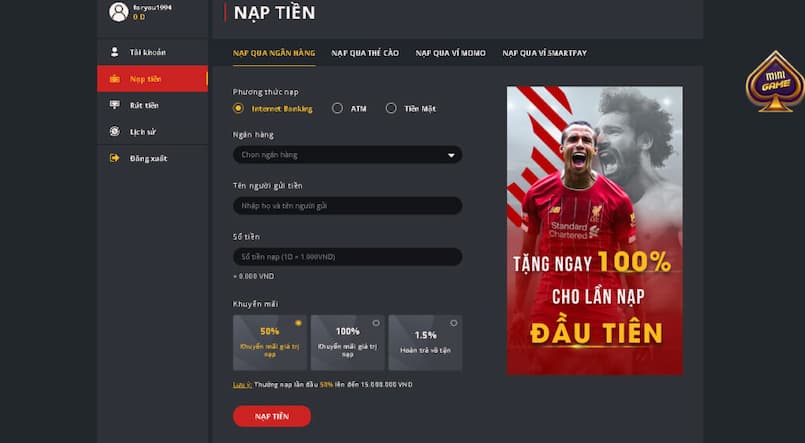 Nạp tiền vào tài khoản Empire777 của bạn để có cơ hội trúng thưởng 50000 RMB bằng thẻ cào - Empire777